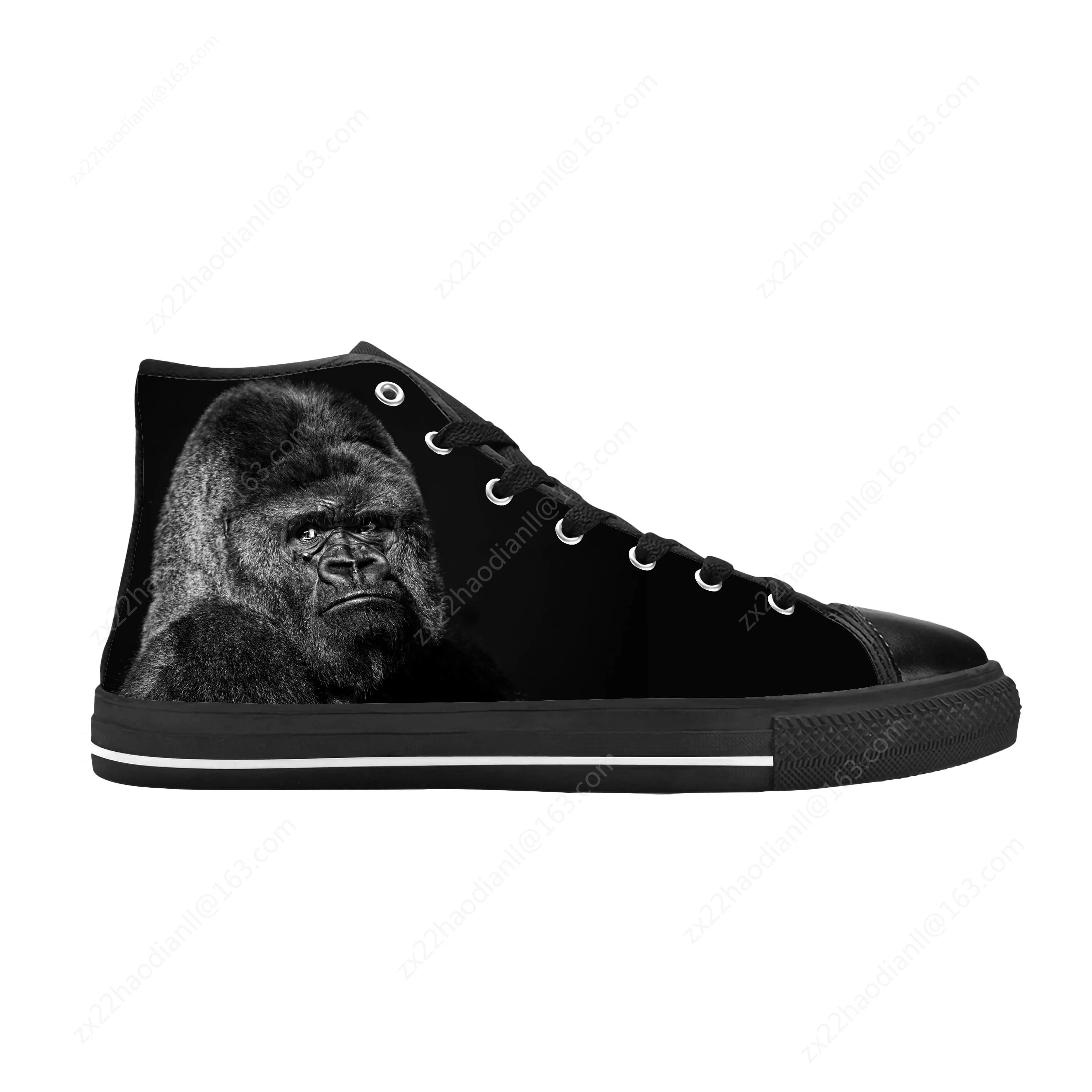 Monkey Gorilla Animal Rock Anime Cartoon Fashion Casual Cloth Shoes High Top Comfortable Breathable 3D Print Men Women Sneakers