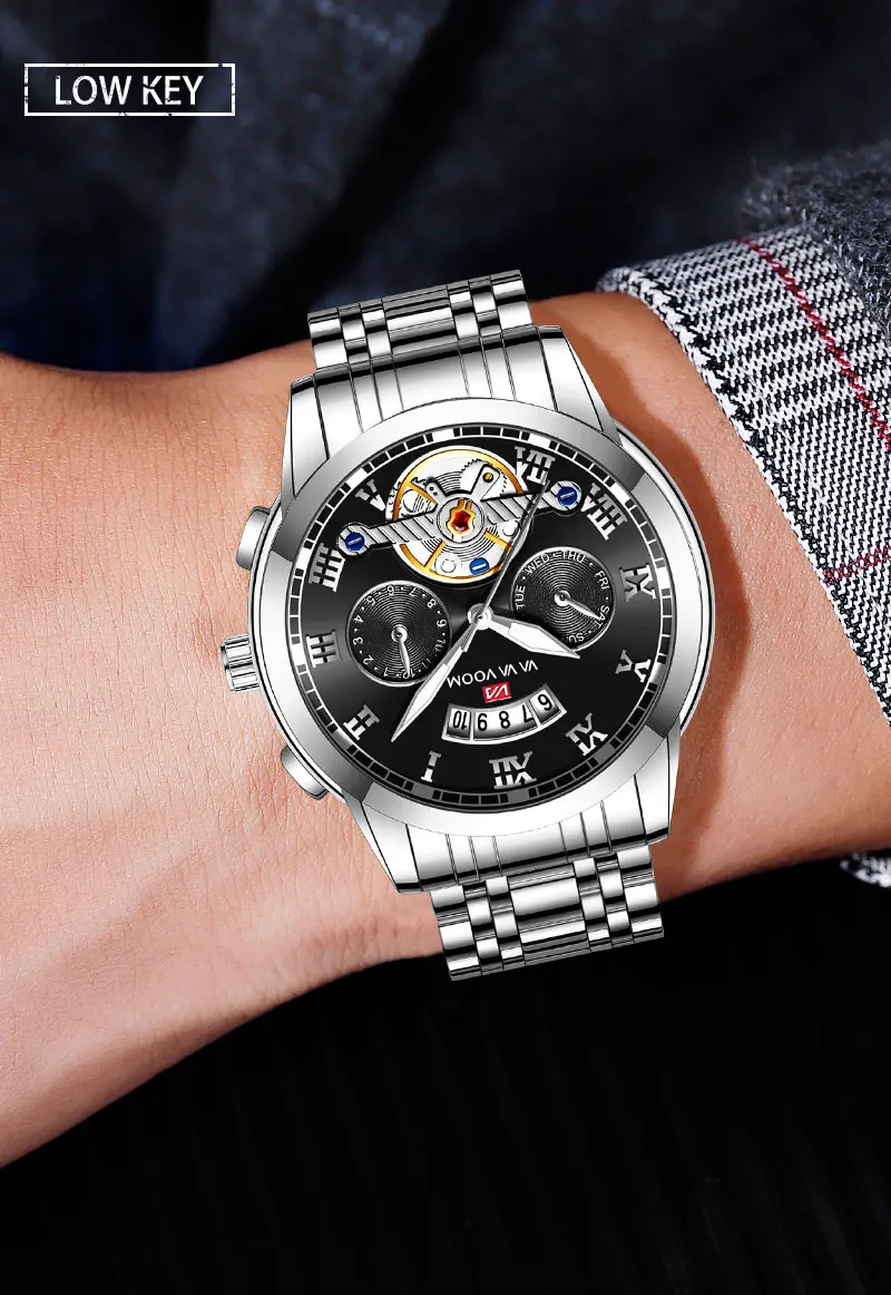 Brand Men Watch Original Pilot Series Simulation Tourbillon 41mm Stainless Steel Quartz Movement Casual Sports Watch_voghion.com