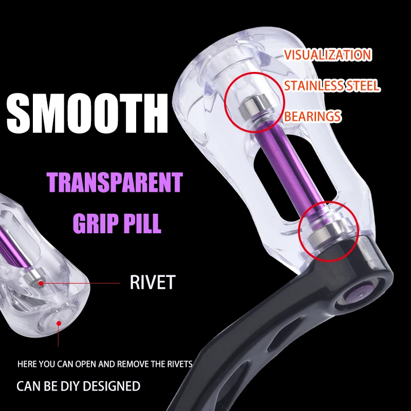 Fishing Reel Handle Lizard Carbon Two Knobs Reel Handle for Spinning Reel Fishing Tackle Customized Parts