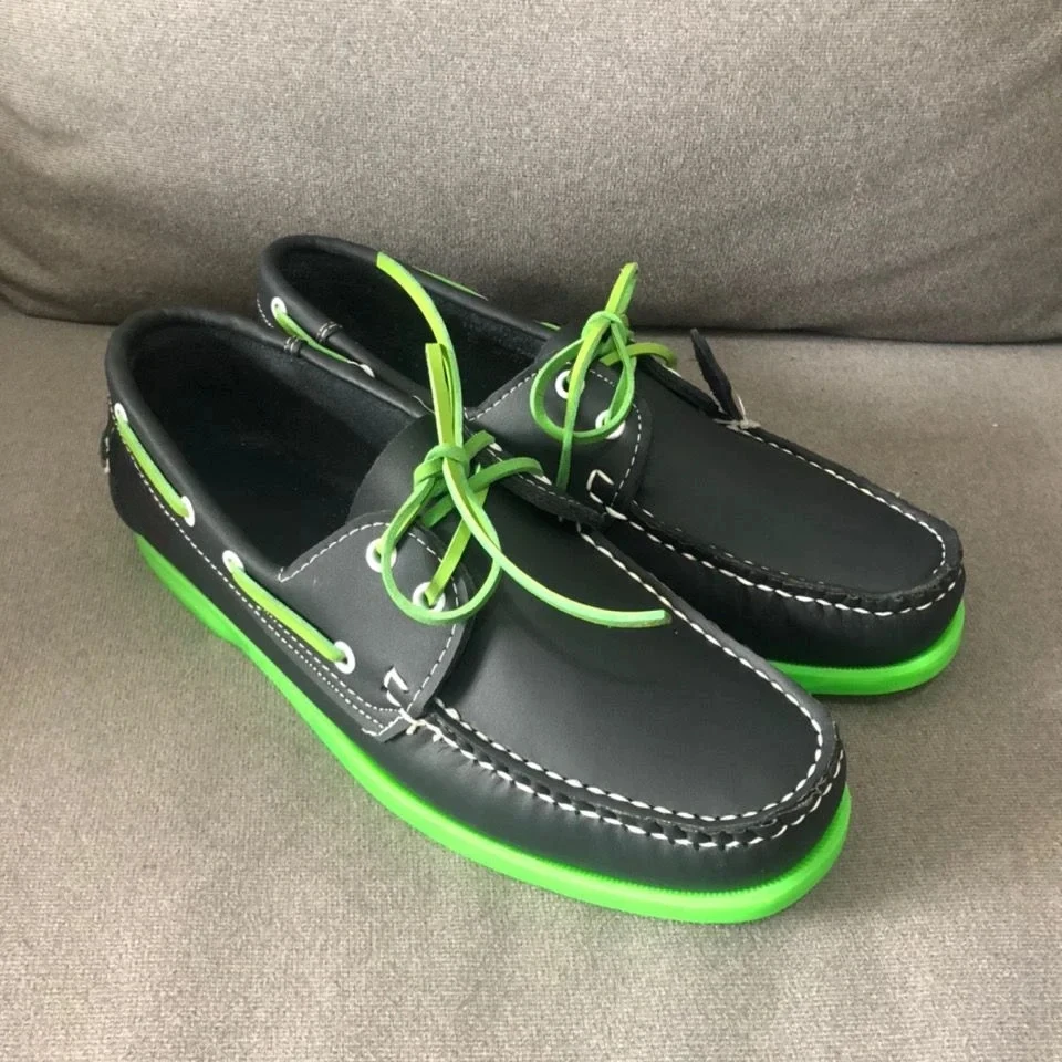 Handmade Genuine Leather leather shoes men loafers Classic Docksides Boat Shoes Mocassins Mens Casual Loafer Board