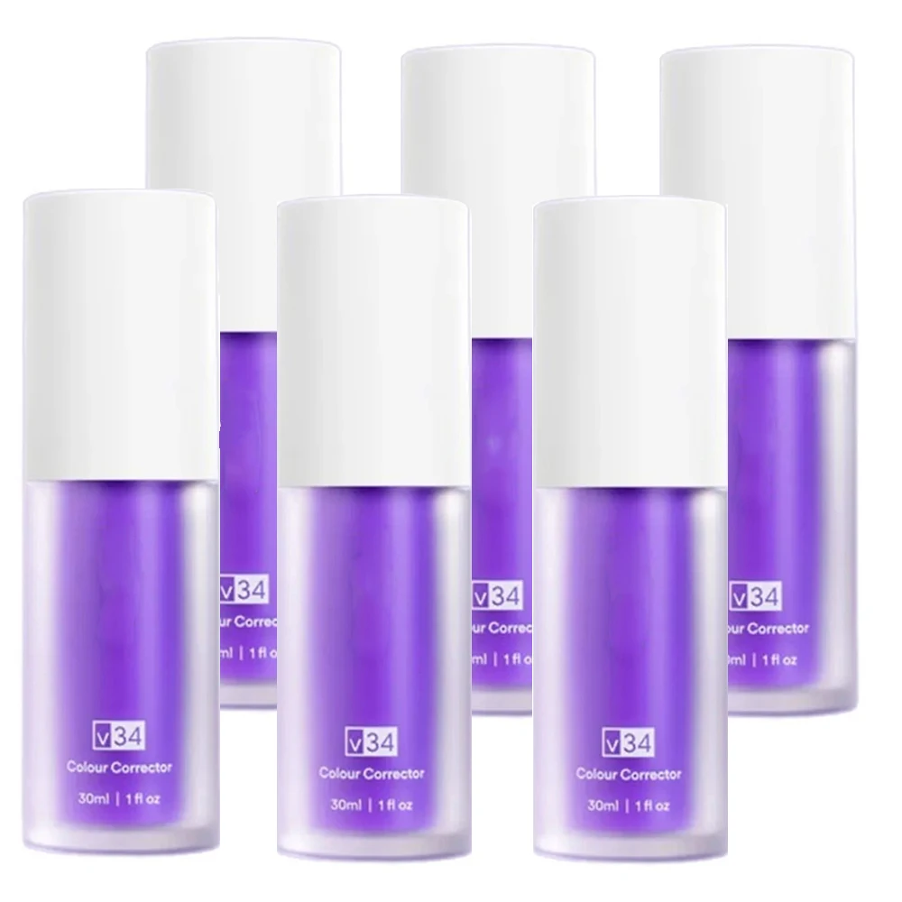 

6PCS V34 Toothpaste Purple Color Corrector Toothpaste For Teeth White Brightening Reduce Yellowing Tooth Care Toothpaste