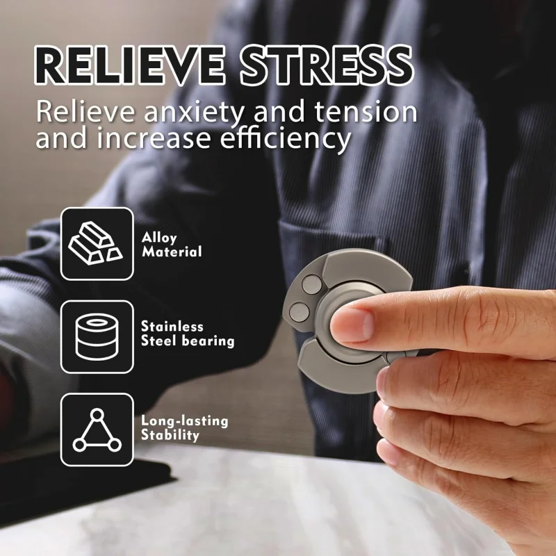 3-in-1 Fidget Spinner Toy For Adults Metal Slider Clicker Magnetic EDC Gadget Gifts Stress Anxiety Relief ADHD Autism