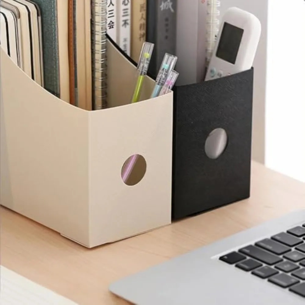 Adjustable Desk File Organizer - Desktop Document Holder, Perfect for Students & Office Use, Bookends for Shelf Storage - 5