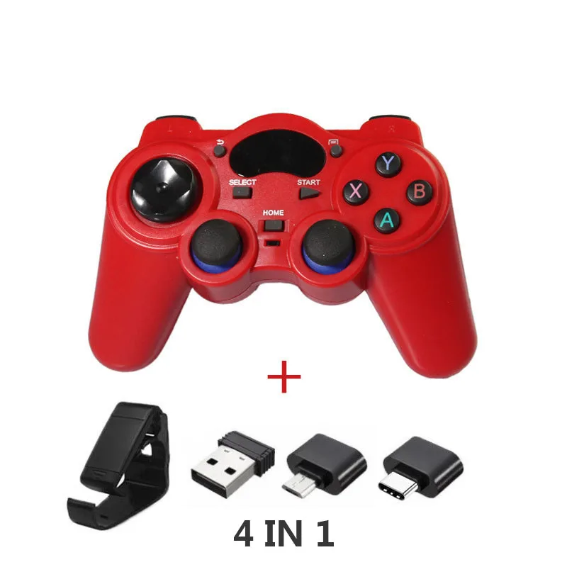 2.4G Wireless Game Controller Joystick Gamepad with OTG Converter for PS3 Android TV Box Raspberry Pi 4 Retropie Retroflag NESPi 