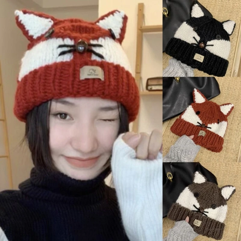 

Knitted Hats for Womens CFoxes Beanie Vintage Beanies Womens Hat Accessories Warm Beanies for Autumn Winter