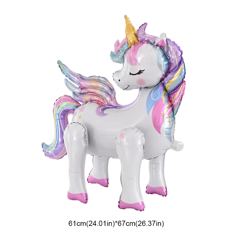 Large Standing Unicorn Foil Birthday Balloons For Kids Girls Unicorn Birthday Party Decoration