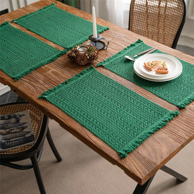 1 Pcs Plaid Cotton Placemat Japanese Fashion Style Fabric Table Mats Cotton  Linen Napkins Simple Design Tableware Kitchen Tool - AliExpress