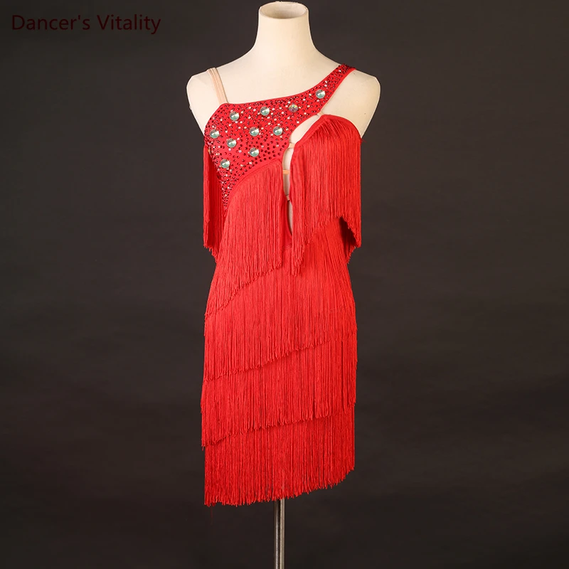 

Latin Dance Competition Costume Dress Cusomzied Spandex Latin Dance Dresses for Women Girl's Chacha Dance Clothing Skirt