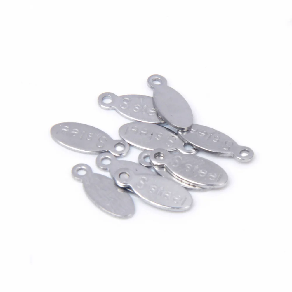 XHN 50 Stück Edelstahl Small End Tail Charm Anhänger Halskette Verlängerungskette Charms für DIY Schmuckherstellung Bastelzubehör – Detail 10