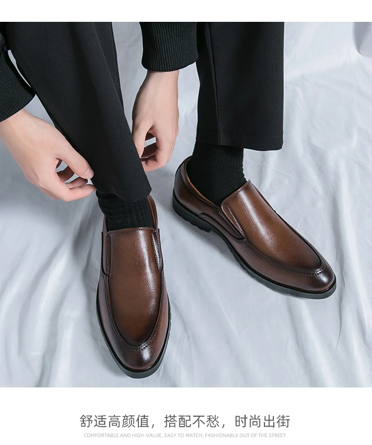Neue hochwertige Herren-Leder-Loafer, große Größe 38–46, Slip-On-Kleiderschuhe für Business und Casual, bequeme Schuhe mit weicher Sohle für Herren – Detail 12