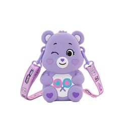 Cute Bear Silicone Crossbody Bag - Kawaii Cartoon Shoulder Bag for Kids, Waterproof Mini Coin Purse (Share Bear)
