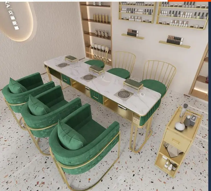 

Manicure table New model comes with vacuum cleaner multifunctional manicure table marble surface light luxury