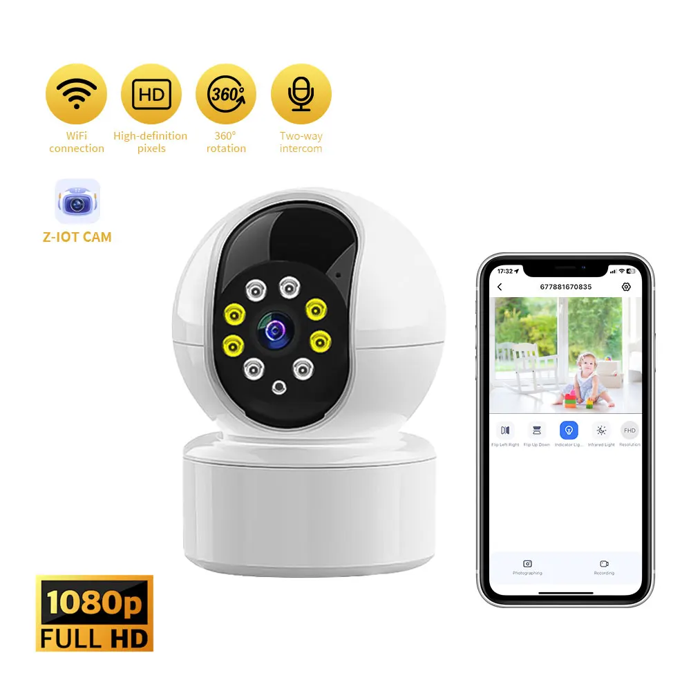 A10 WiFi IP Camera Bulb Cam 1080P Mini Camera Wireless Baby Monitor AI Tracking Security Video Surveillance Pet Cam Indoor 1