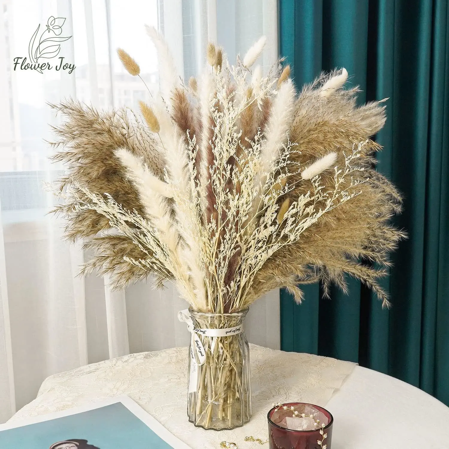 

Natural Dried Flowers Pampas Grass Bouquet Boho Home Decor Bunny Tail Grass Small Reed Diy Fluffy Stem Plants Wedding Decoration