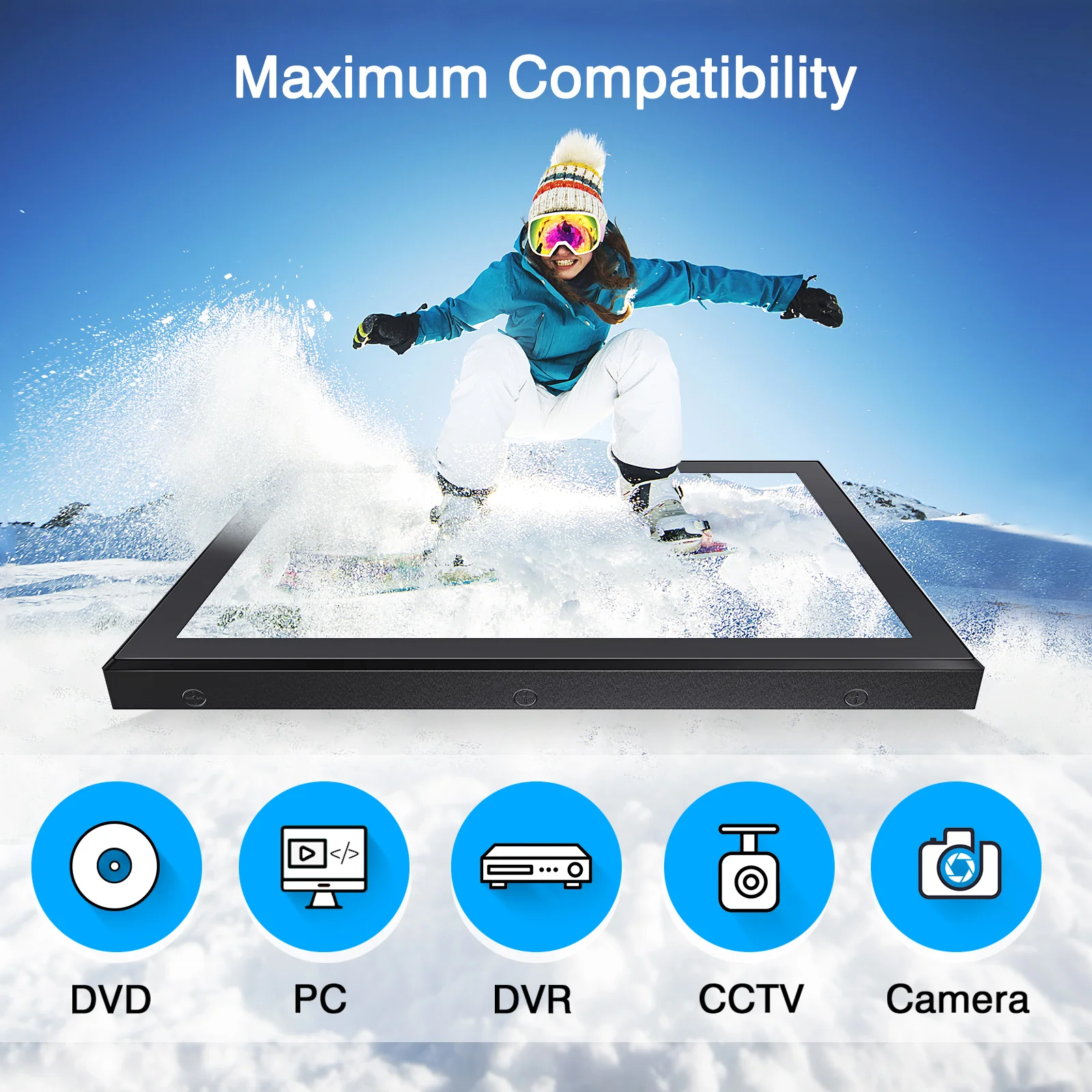 Miktver MK08-2 ÷ LCD ġũ , 8 ġ IPS ũž ÷, Ŀ , HDMI, VGA, BNC, AV Ʈ , DC12V   TV