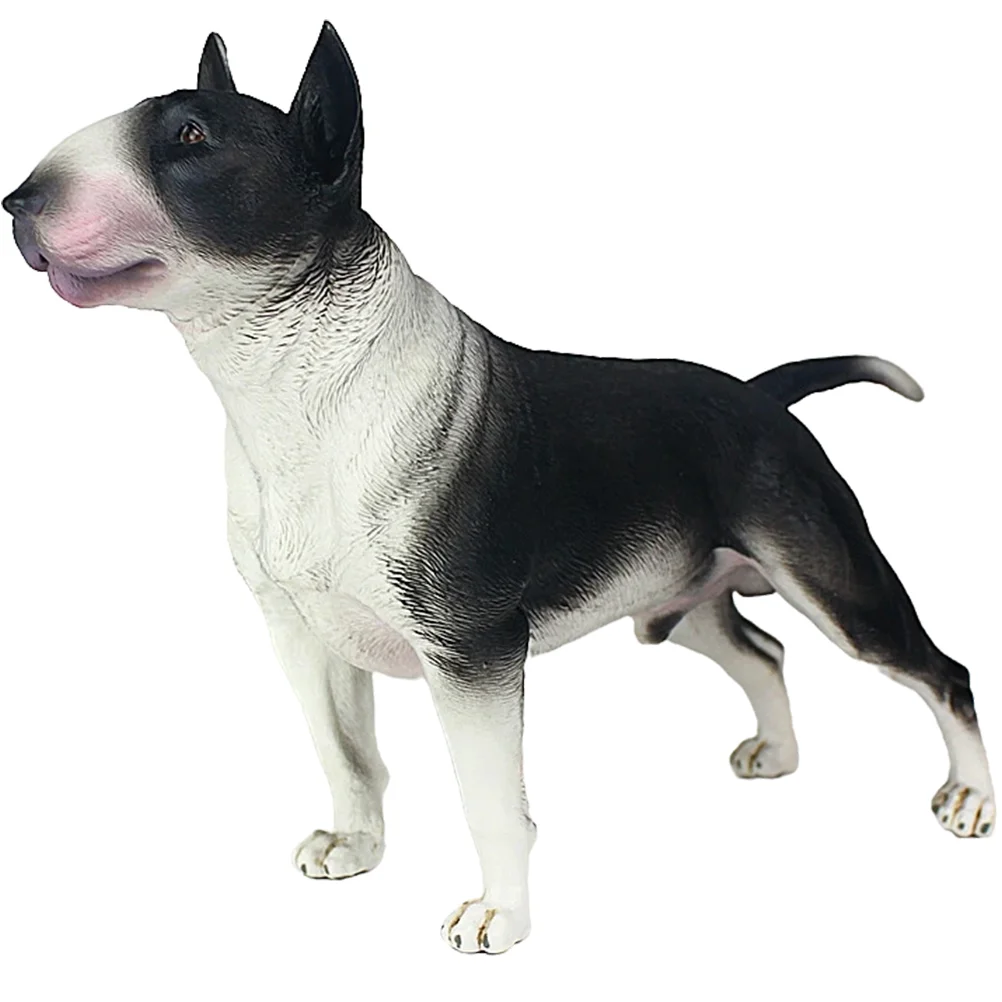 

Simulation Bull Terrier Models Dog Figurines Standing Statue Ornament Plastic Models Figures