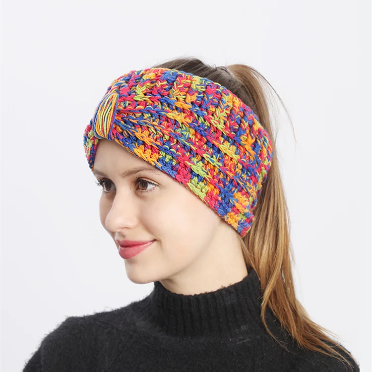 2021 New Spring Autumn and Winter Cross Headband Sports Knitted Hat Warm Ear Protection Headscarf Woolen Knitted Headband