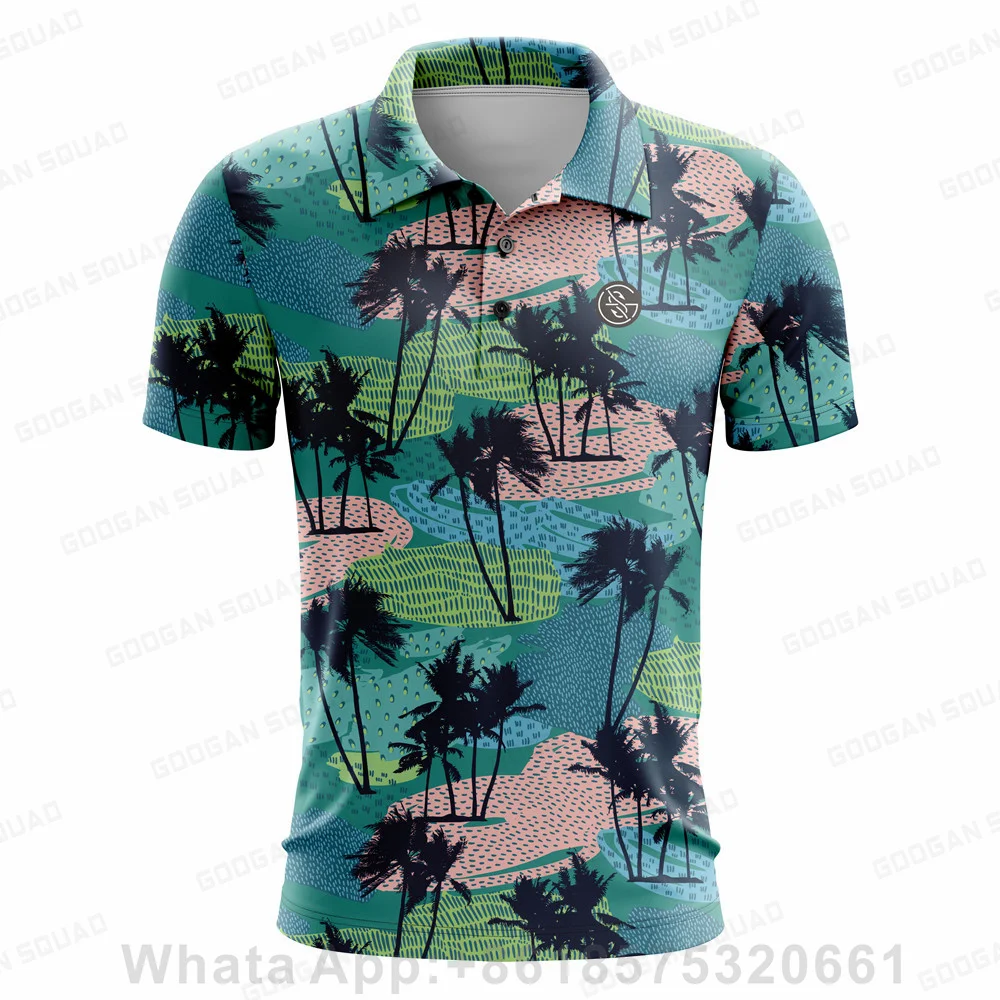 Googan Squad Men's Summer Golf Shirt Short Sleeves Fast Breathable Casual Shirt Baseball Soccer Multisport Versatile Polo Shirt