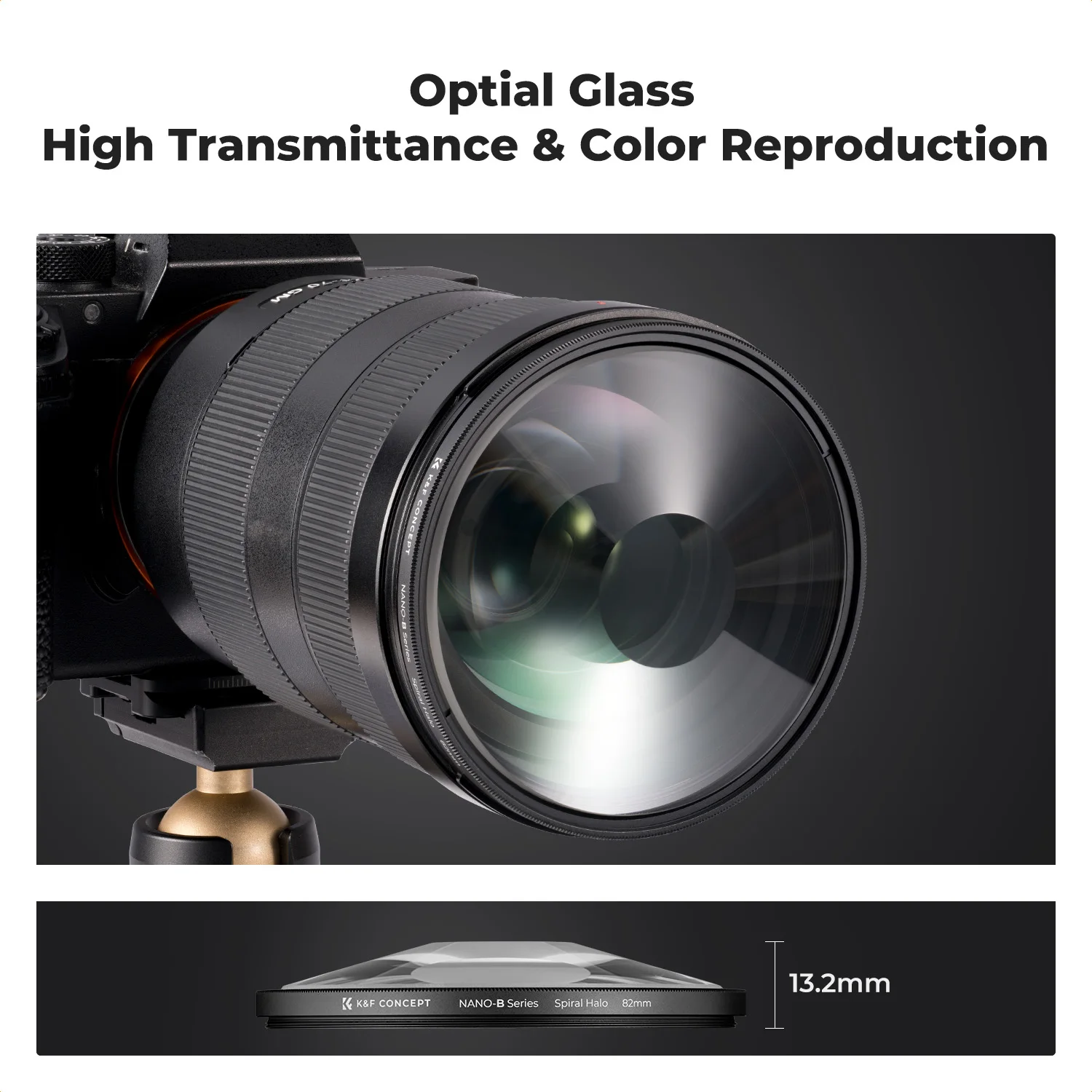 K&F Concept  Spiral Halo Camera Lens Filter 58mm 67mm 72mm 77mm 82mm Premium Optical Glass Halo Swirl Special Effect Filter 5