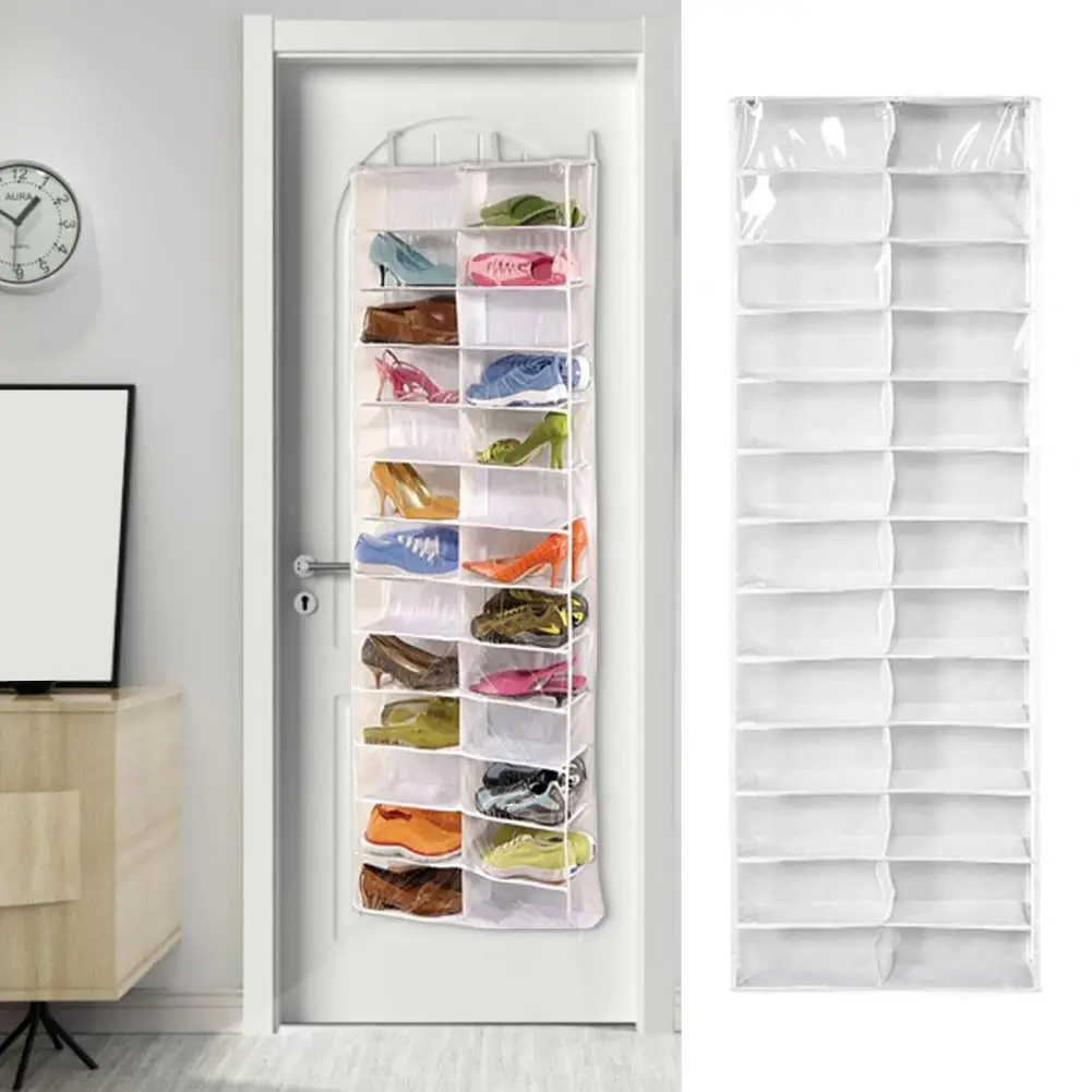 160cm Over The Door Shoe Rack Hanging Shoe Organizer With 26 Large Pockets Over-the-Door Storage Bag For Closet Door Dormitory