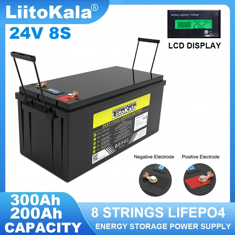 

Liitokala 24 В 29,2 Ач/Ач 8 струн LiFePO4 батарея в литий-железо-фосфат Солнечная энергия для кемпинга без пошлин