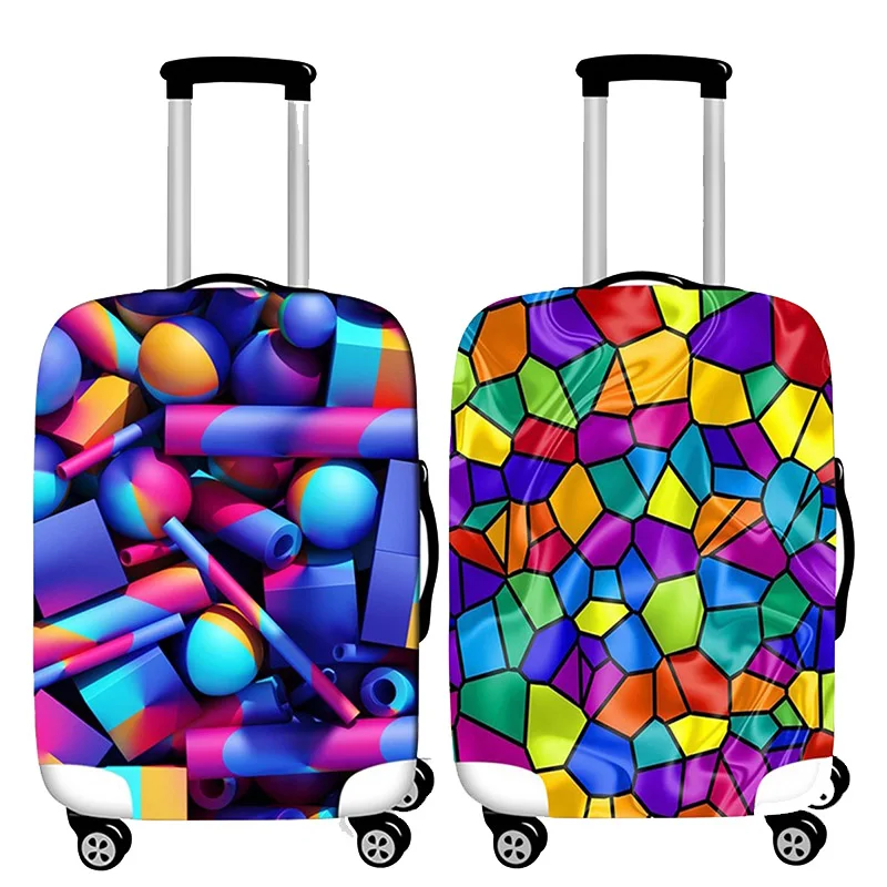 

Geometry Pattern Luggage Dust Cover Thicken Elasticity Luggage Protctive Cover for 19-32 Inch Suitcase Cover Travel Accessories