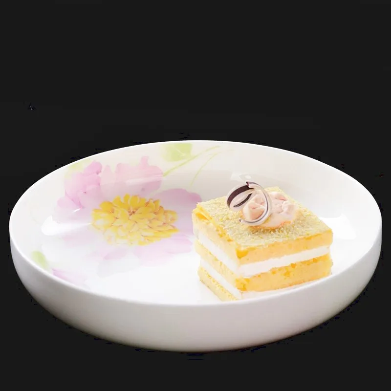 7inch, real bone china dinner plate, sun-flower design, porcelain serving dish, pastra deep plate, ceramic dishes for serving