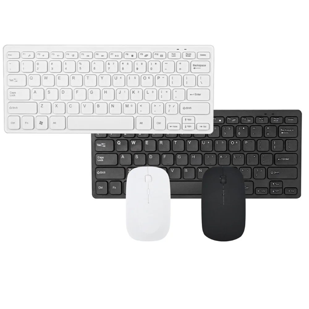 Mini Kit Teclado Multimídia e Mouse sem Fio Teclado Silencioso Conjunto de Ratos Combo com Capas de Teclado Espanhol Russo Coreano 2.4g - Imagem 5
