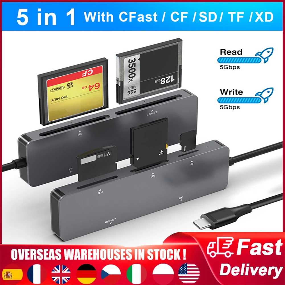 USB 3.0 / TypeC Card Reader CFast CF XD SD TF Compact Flash Card