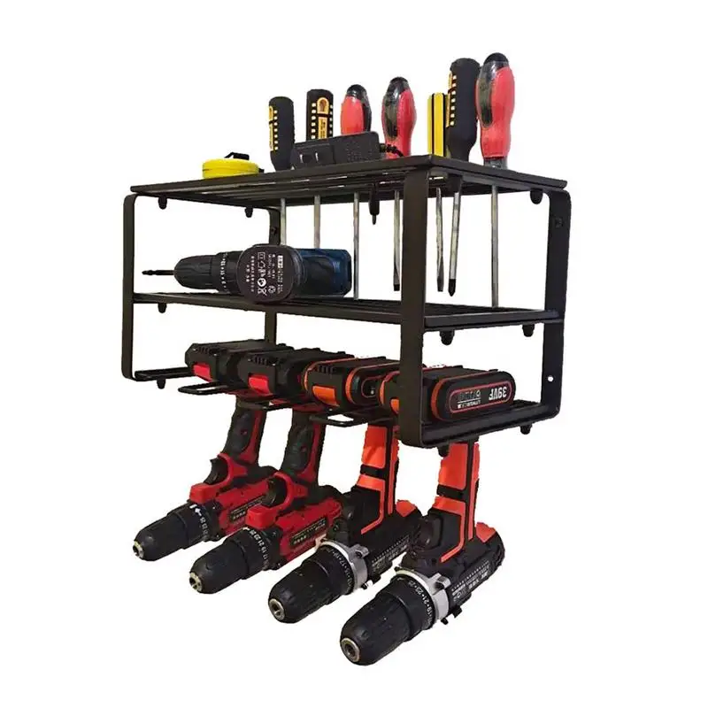 

Drill Tool Holder Strong Load-Bearing Wall Mounted Power Tools Rack Storage Electric Tool Storage Rack Holder Storage Shelf