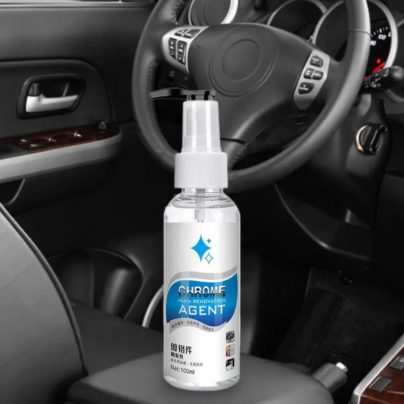 

Chrome Cleaner Spray 100ml Chrome Cleaner Dirt Rust Remover Polishing Agent For Chrome Refurbishment Car Care Cleaning Tool