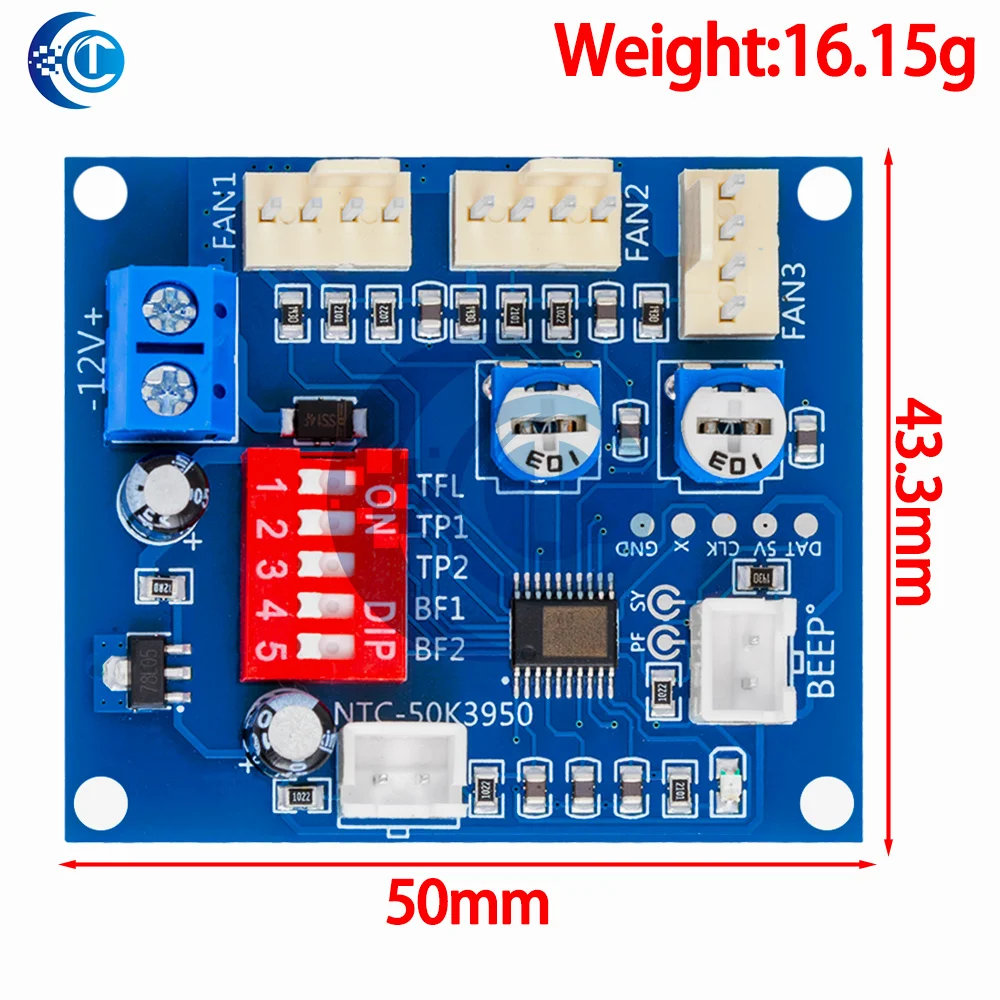 2pcs DC12V PWM Fan Controller - 4-Wire Temperature Control Module With Thermistor