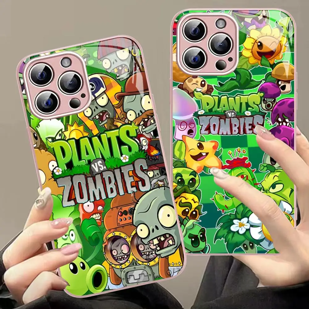 Game Plants Vs Z-Custodia Per Telefono Zombies Per Iphone 14 13 12 Mini 11 Pro Xs Max X Xr 14 Plus Cover In Vetro Temperato