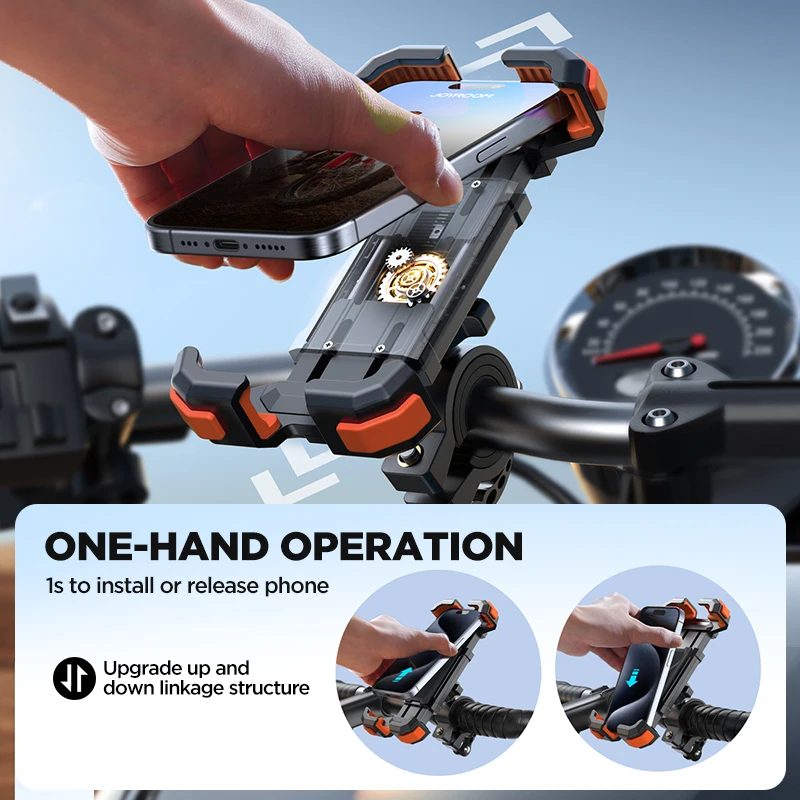 Joyroom Motorcycle Bike Phone Mount Adjustable Cell Holder Bicycle Scooter Handlebar Cradle Clip for iPhone Upgrade Phone Holder - Image 2