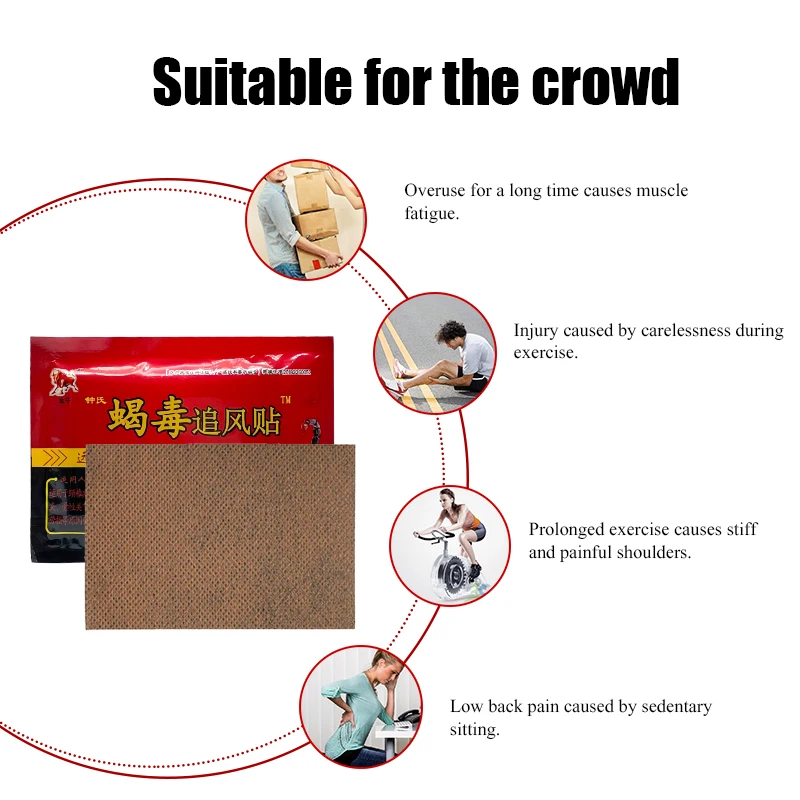 

8pcs Scorpion Venom Neuralgia Relief Patch Lumbar Muscle Pain Sticker Knee Pain Dressing Spondylosis Medical Analgesic Plaster