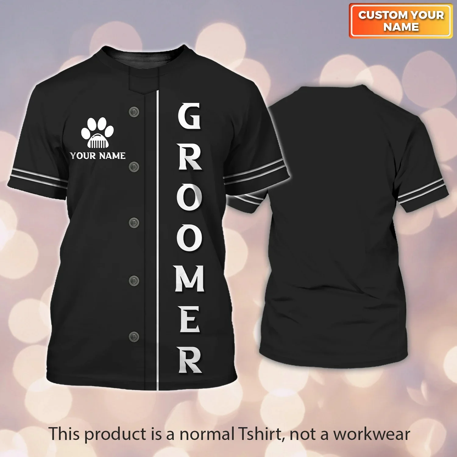 Neuestes Dog Groomer personalisiertes Sommer-T-Shirt, individuelles 3D-gedrucktes Unisex-T-Shirt, Pflege-Uniform-T-Shirt [nicht Arbeitskleidung] DW171 – Detail 22