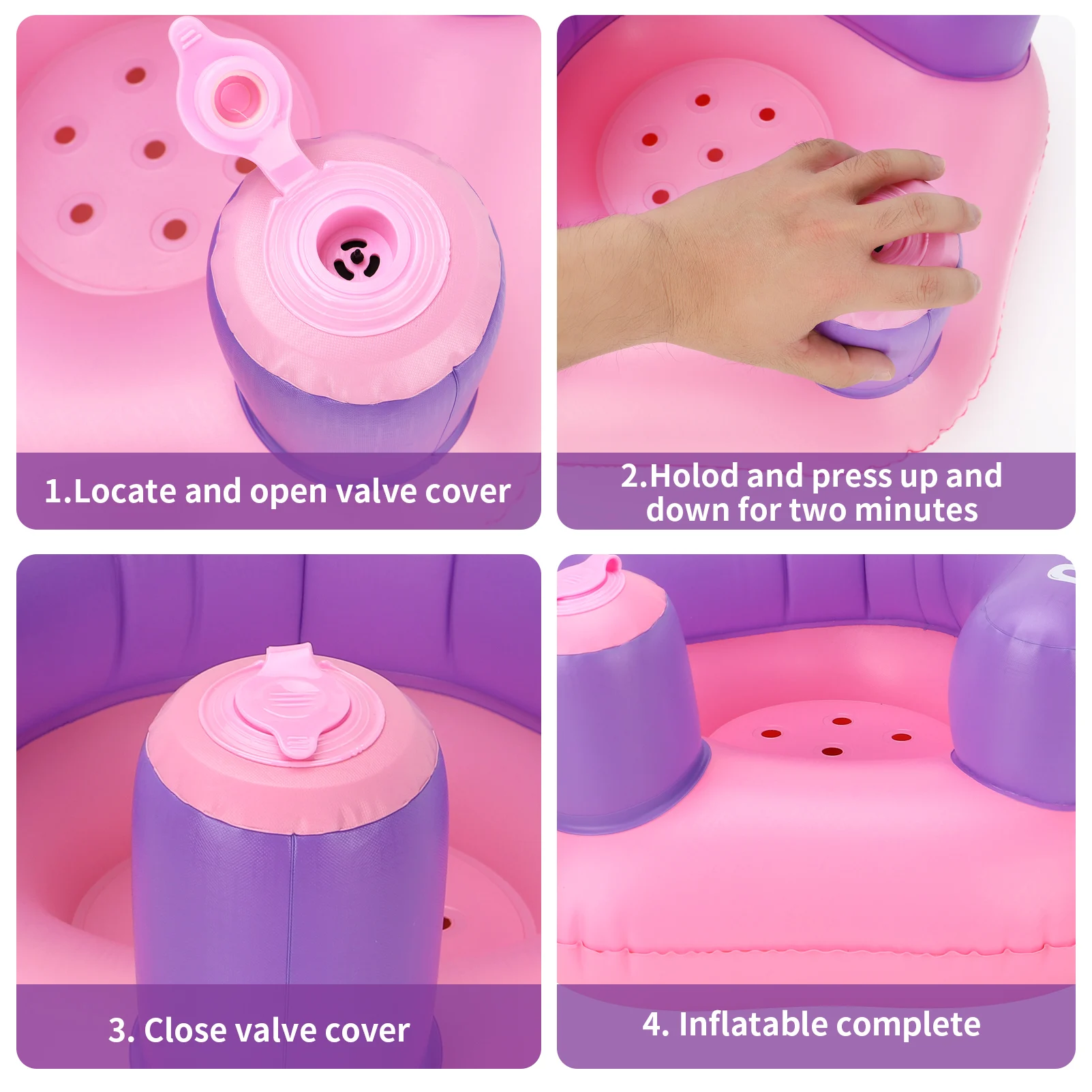 Swimbobo Inflatable Portable Multifunctional Kids Sofa Seat Chairs for baby Bath Shower Learning Bathing Stool Eating Pvc Chair 5