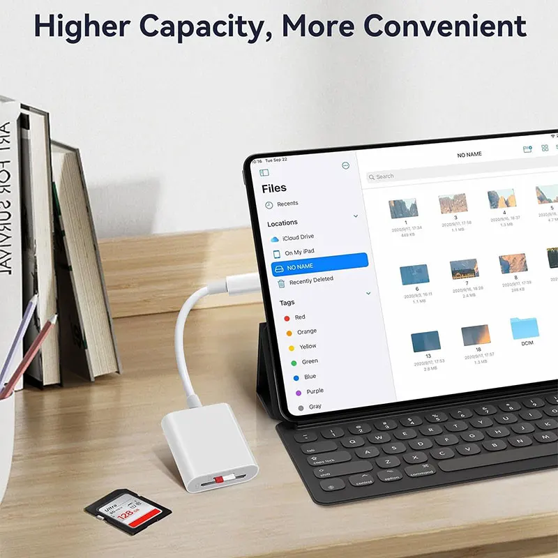 2 in 1 USB-C 카드 리더, USB C-SD 카드 OTG SD/TF 메모리 컨버터 (아이패드 프로, 맥북 및 기타 태블릿용)