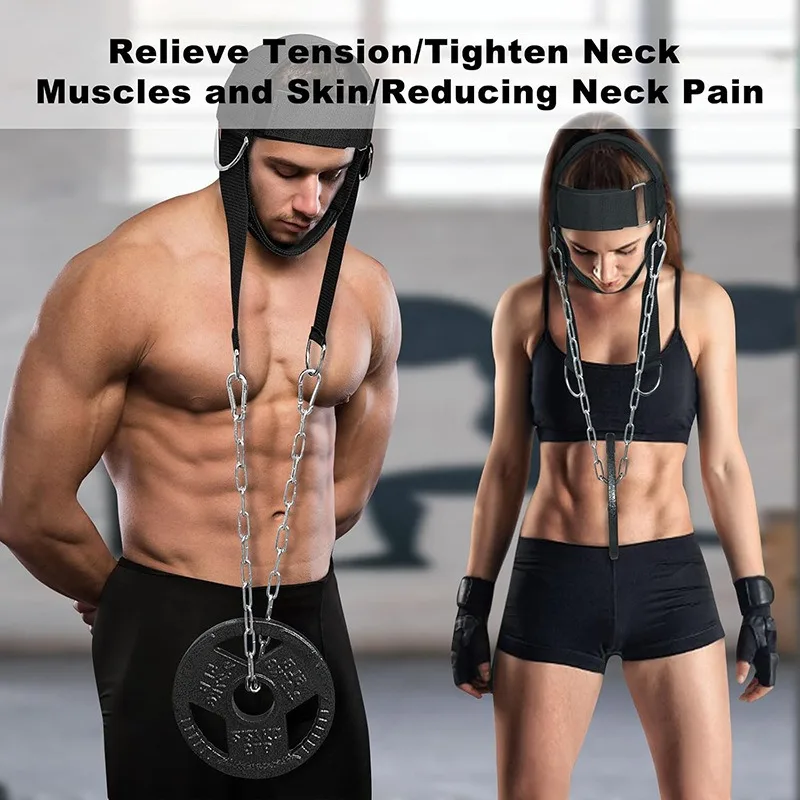 Head Neck Lifting Strap with Chain Adjustable Shoulder Weight Strength Training Exercise Strap Neck Muscle Power Training Gym 5