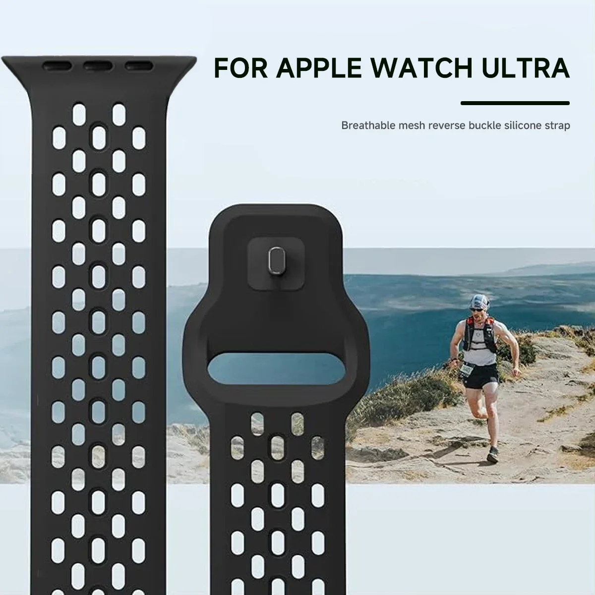 รูปสินค้า สายซิลิโคน Apple Watch ยืดหยุ่น ระบายอากาศดี สำหรับทุกรุ่น