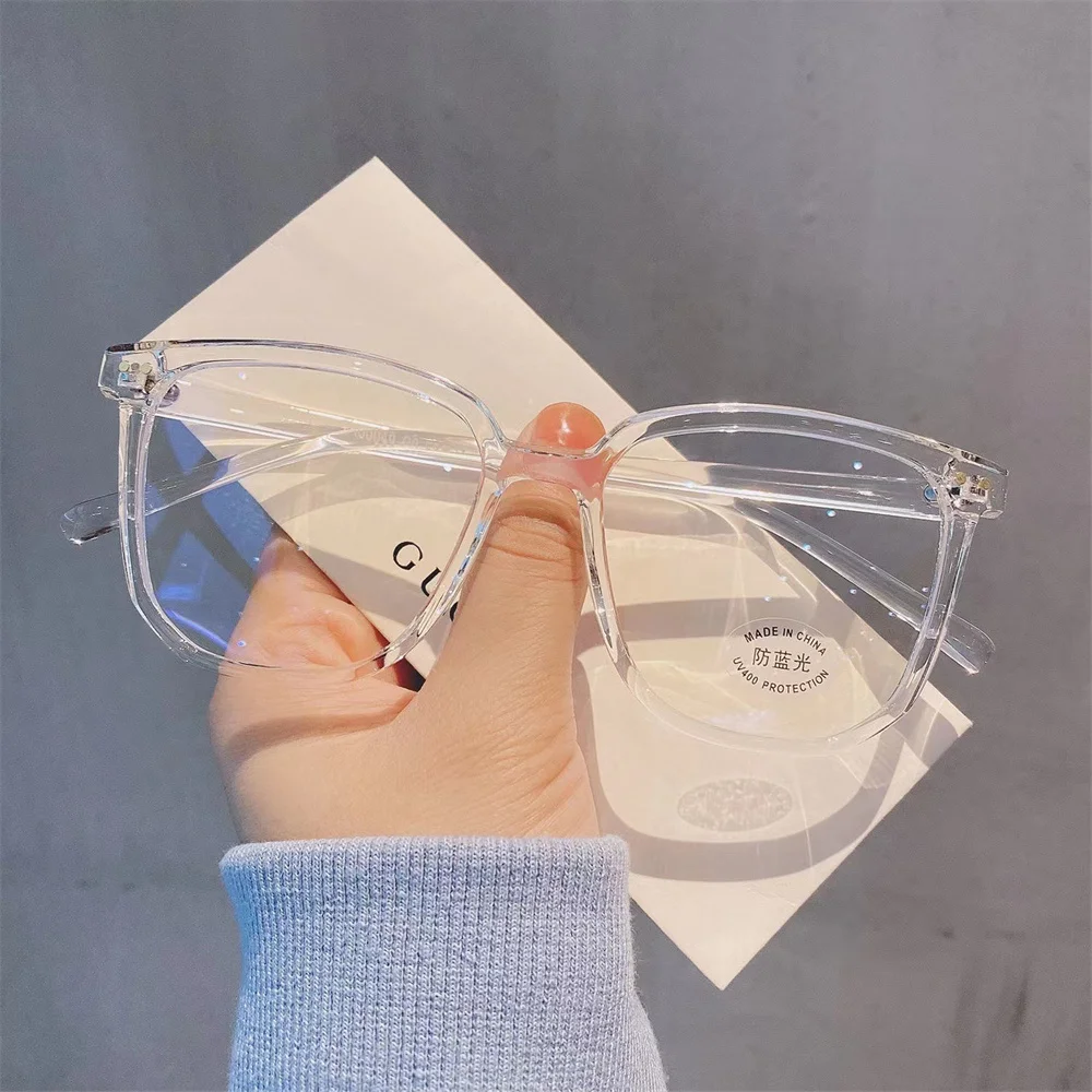 New Anti Blue Light Glasses Women Men Fashion Big Frame Round Eyewear Transparent Computer Glasses Optical Spectacle Eyeglass