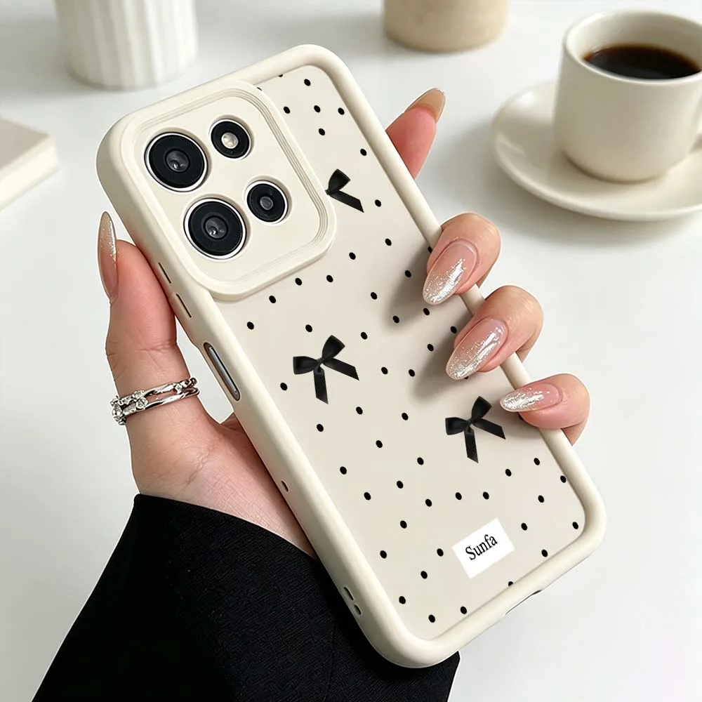 Chic Black Polka Dot Bow Phone Case Cover