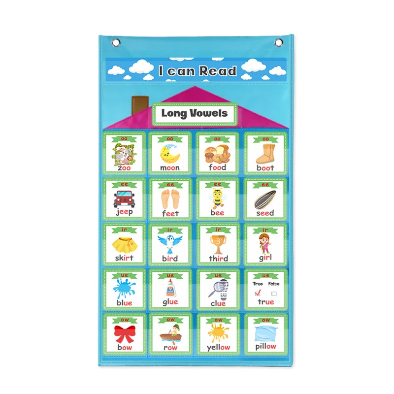 Sound　Short　Vowel　44x76cm　Card　Insert　Learning　Pocket　Aids　154pcs　Early　Education　Long　English　Teaching　Mixed　Cards