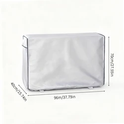 Silver 600D Heavy - Duty Oxford Fabric Air Conditioner Cover - Weatherproof, Scratch & Wear Resistant Protector for Outdoor Use (XL)