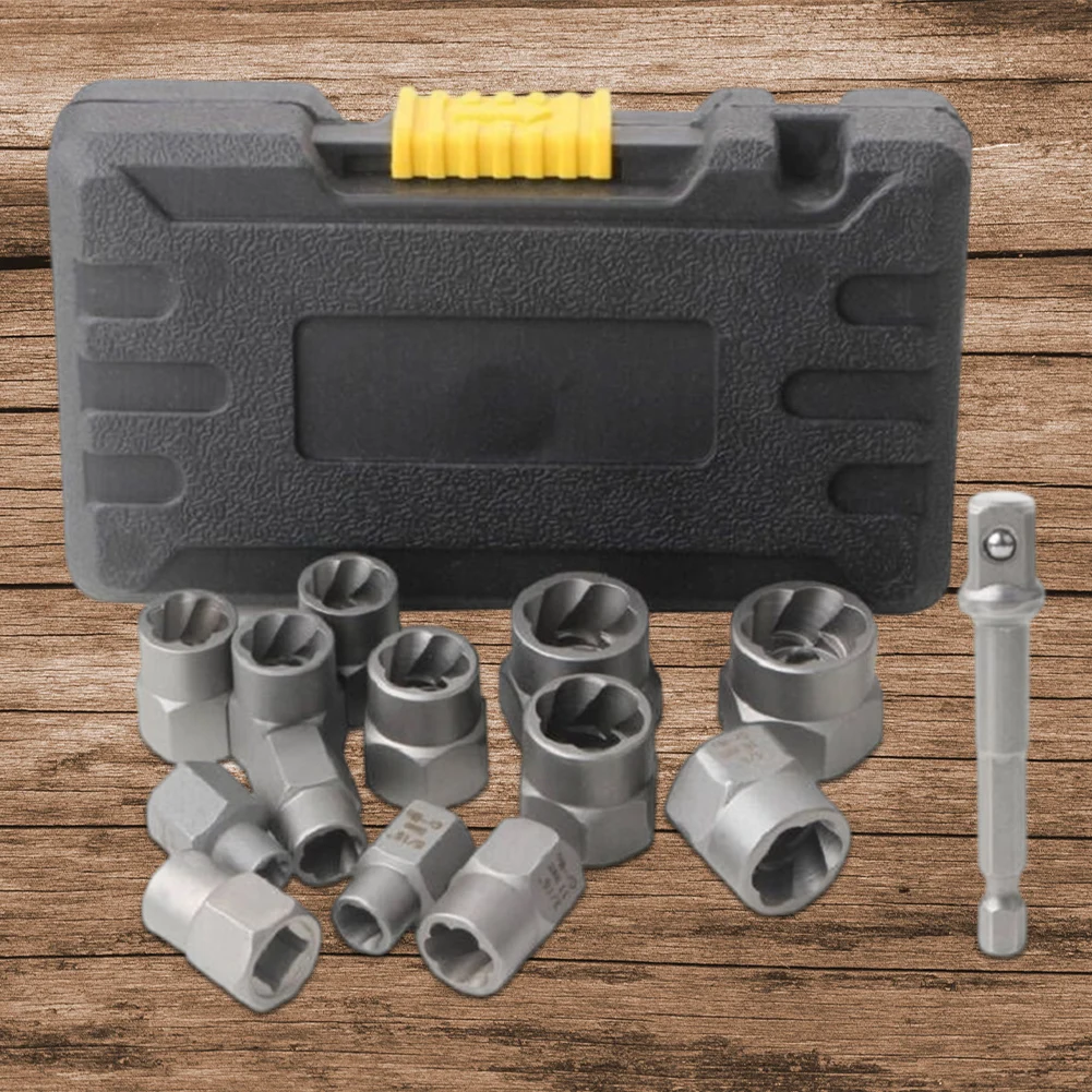 Damaged Bolt Removal Tool 14 Pieces Impact Bolt & Nut Remover Set Alloy Damaged Nut Remover Extractor Socket Tool nut bolt extractor set