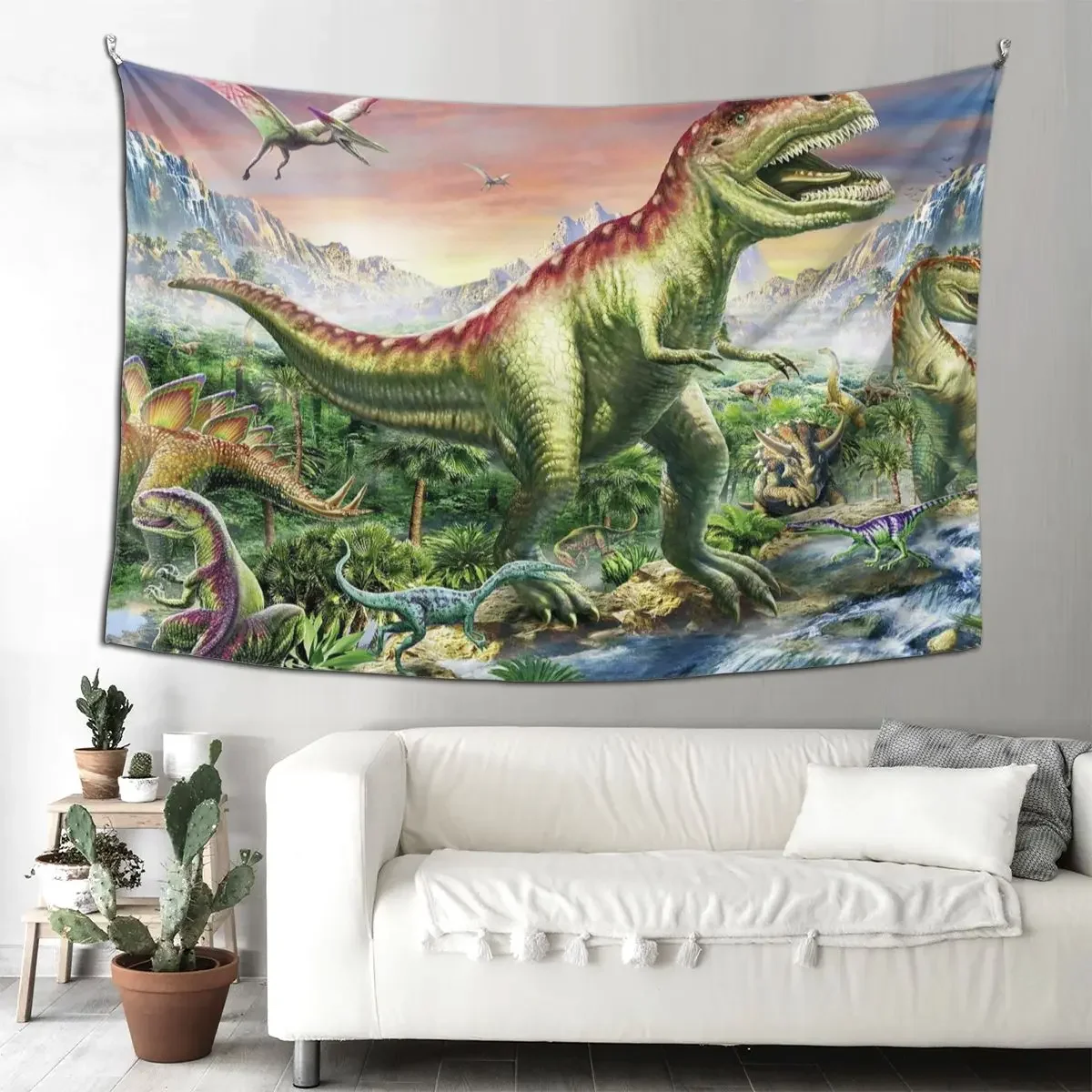 

Динозавр динозавры гобелен Красочный полиэстер настенный животные домашний декор фоновая ткань психоделические гобелены