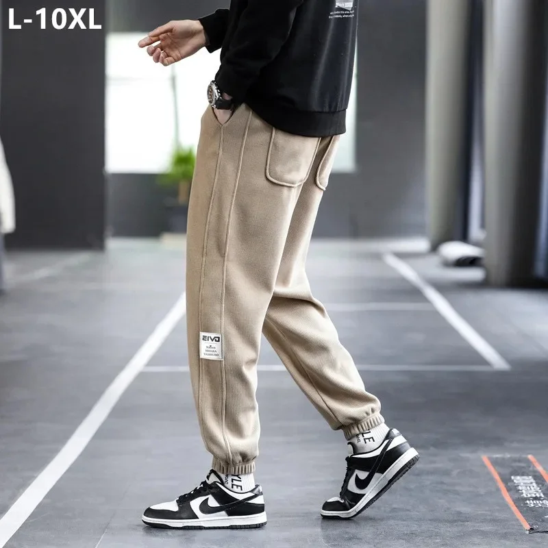 

Ankle Length Boys Joggers Men Plus Size 10XL 8XL 6XL Sports Thick Spring Autumn Harem Khaki Pants Hip Hop Teenagers Sweatpants