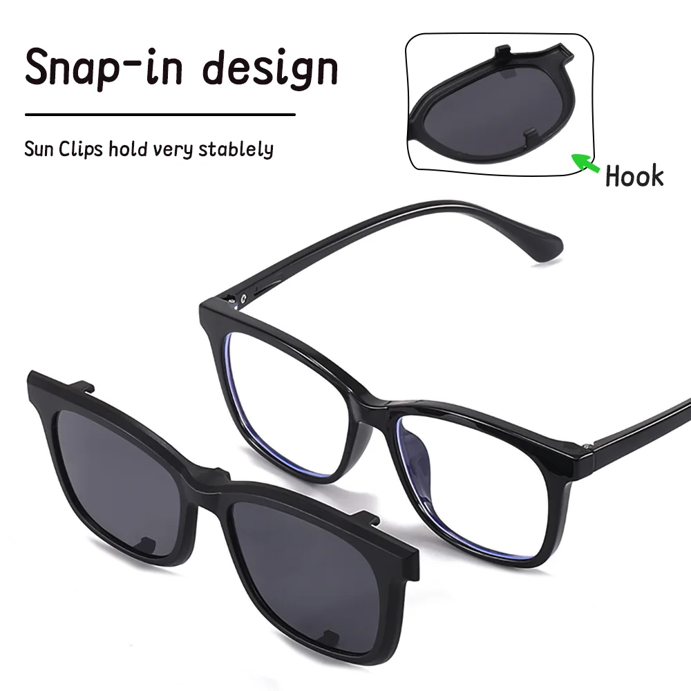 Kids Sunglasses 2 In 1 Polarized Outdoor Shades Square Prescription Optical Frame Anti Blue Zero Lens Ralferty