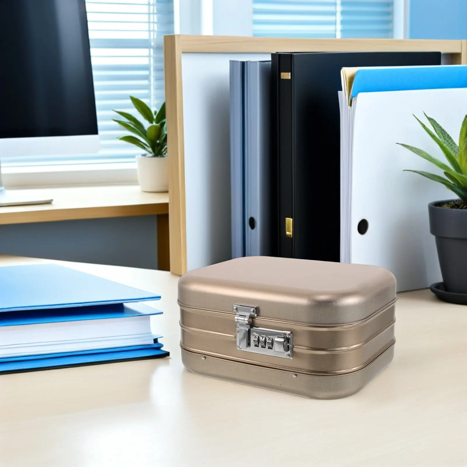 조합형 자물쇠 잠금식 양철 보관함 빈티지 보석 기념품 용기 8.45x6.48x4.32인치 안전한 개인용