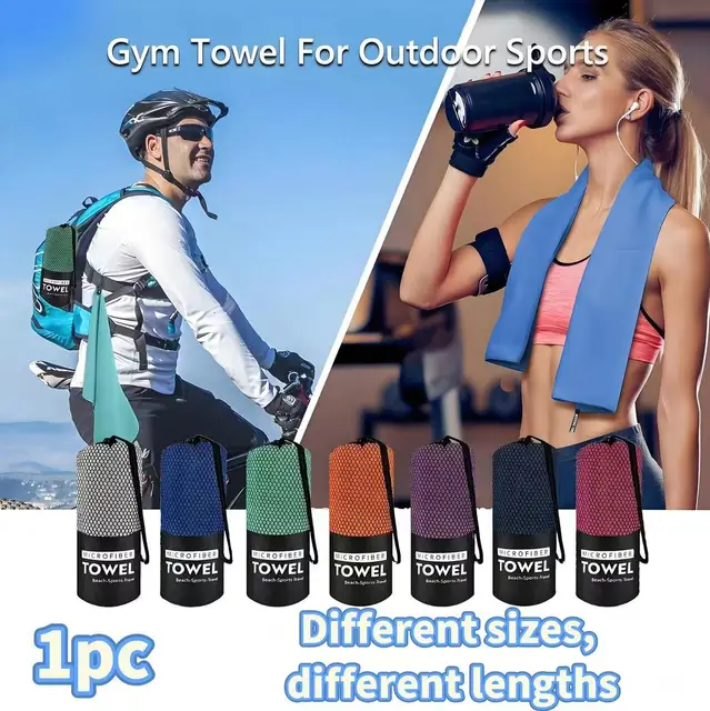 1pc Microfiber Beach Towel，Quick Dry Travel Towel , Compact Soft Trip Towel， Lightweight Adults Towel for Camping，Gym ，Beach 3